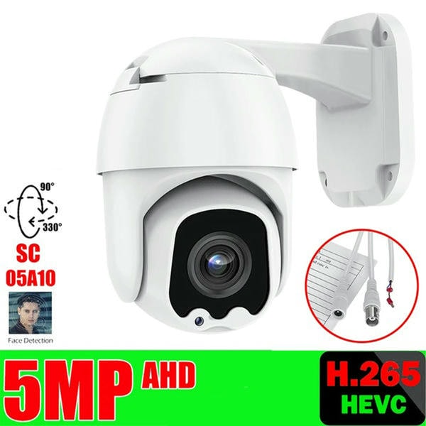 Telecamera Videosorveglianza Esterna 5 Mpx 360 Gradi audio BNC Ptz 2.7-13,5mm 5X Zoom