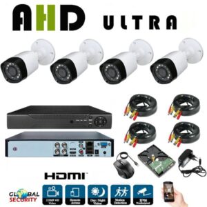 Kit Videosorveglianza AHD 2Mpx 4 Telecamere 1080P Full-Hd