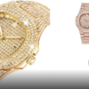 Orologio Polso Uomo Donna Quarzo Acciaio Moda Brillantini