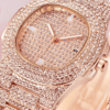 Orologio Polso Uomo Donna Quarzo Acciaio Moda Brillantini