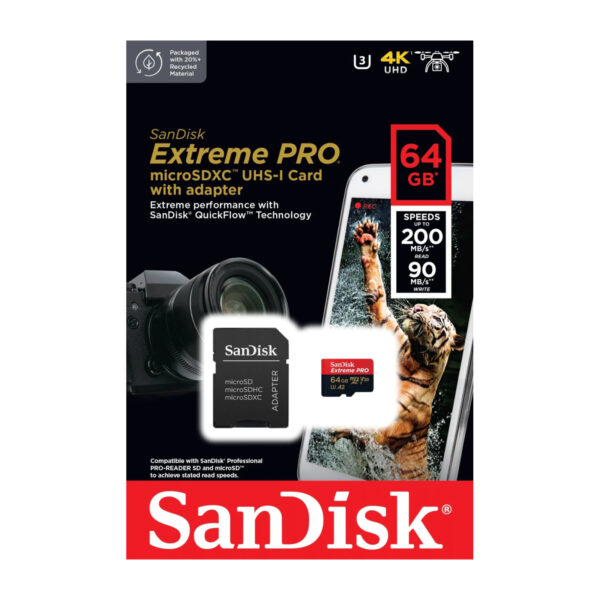 SanDisk Extreme PRO MicroSD 200 MB/s Class10 U3 V30 A2