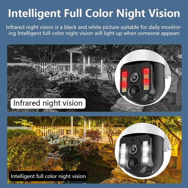 Videosorveglianza solare WiFi esterna impermeabile con rilevamento umano