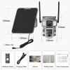 Telecamera Solare a Doppia Lente 4G e WiFi tre obiettivi 12 Mpx con 6x Zoom Doppio PIR Detection Auto Tracking