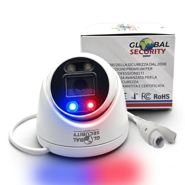 Telecamera Dome IP 8MP 4K GSS Ultra Defender | Allarme Strobo e AI