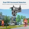 Telecamera Solare a Doppia Lente 4G e WiFi tre obiettivi 12 Mpx con 6x Zoom Doppio PIR Detection Auto Tracking