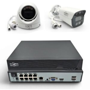 Kit Videosorveglianza Poe ip 8 Mpx 4k Microfono Integrato 2,8mm 4 LED