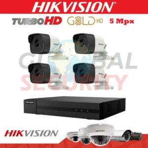 Kit Videosorveglianza Hikvision 5 Mpx Dvr 4 Canali 4 Telecamere