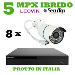 Kit Videosorveglianza Xvr 5 Mpx Ibrido 8Telecamere Leovin