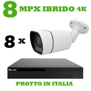 Kit Videosorveglianza Telecamera Xvr 8 Mpx 4K Ibrido